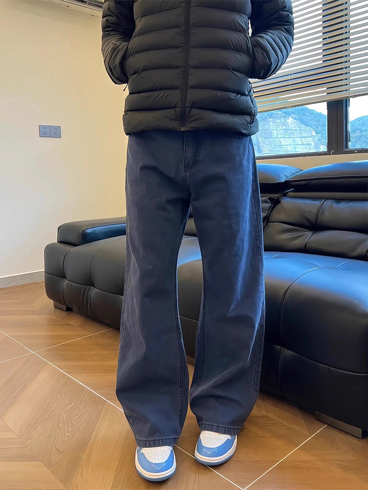 Streetwear Brand Denim - Cleanfit French Work Niebieskie Męskie Jesienno-Zimowe